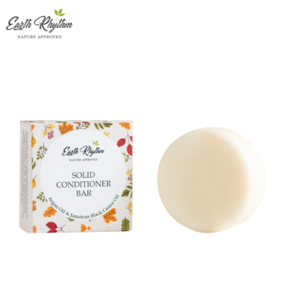 Picture of Earth Rhythm Argan & Jamaican Black Castor Oil Solid Conditioner Bar 80gm (Paper Box) 