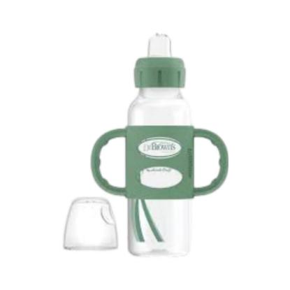 Picture of Dr.Brown 8oz/250ml Narrow Sippy Spout Bottle w/ Silicone Handles,Green,1-Pack(SB81077-P3)