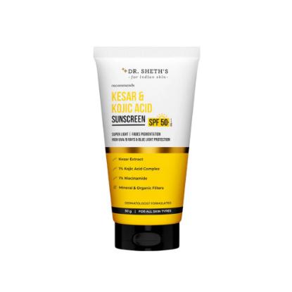 Picture of Dr. Sheth's Kesar & Kojic Acid Sunscreen SPF 50 PA++++ 50gm