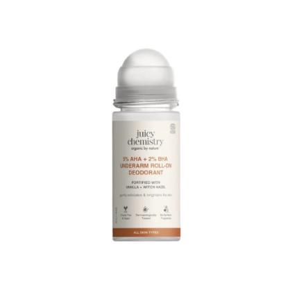Picture of Juicy Chemistry 5% AHA + 2% BHA Underarm Roll-on Deodorant Fortified with Vanilla and Witch Hazel 50ml