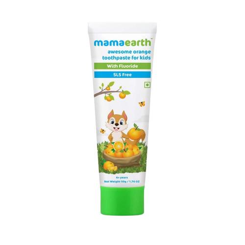 Picture of Mamaearth Sulfate Free Awesome Orange Toothpaste With Fluoride For Kids 50gm