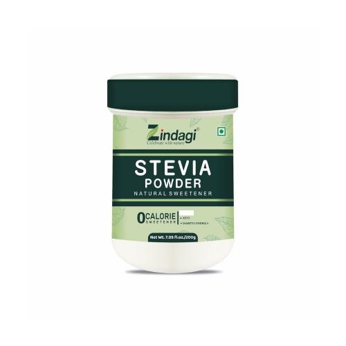 Picture of Zindagi Stevia Powder, Sugar Free Sweetner 200gm - Jar