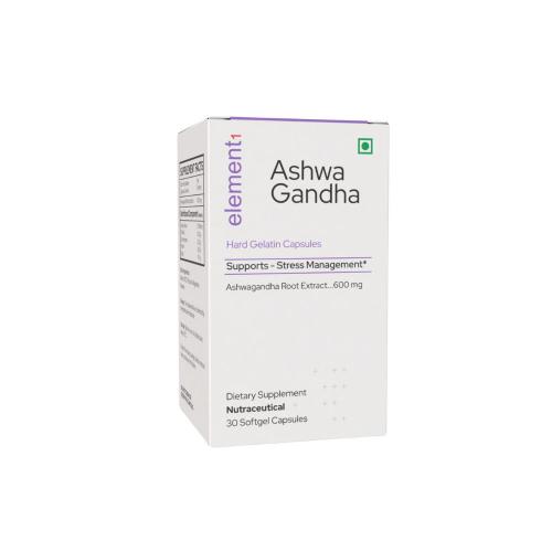 Picture of Element1 Ashwagandha Root Extract 600mg Hard Gelatin Capsules 30pcs