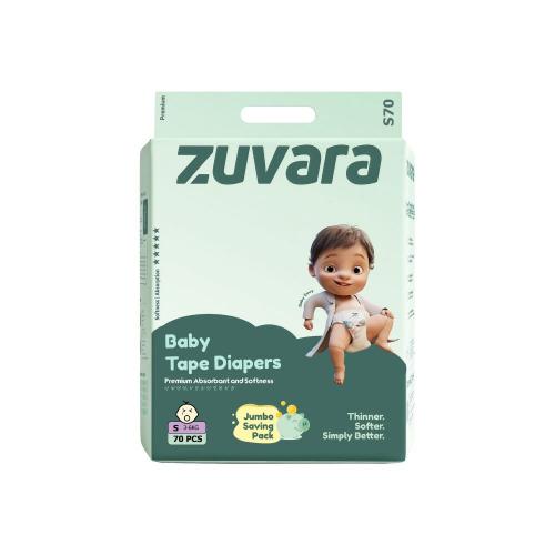 Picture of Zuvara Premium Baby Taped Diaper - S (Pack of 70)