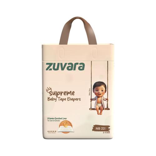 Picture of Zuvara Supreme Tape Diapers - NB (Pack of 22) 
